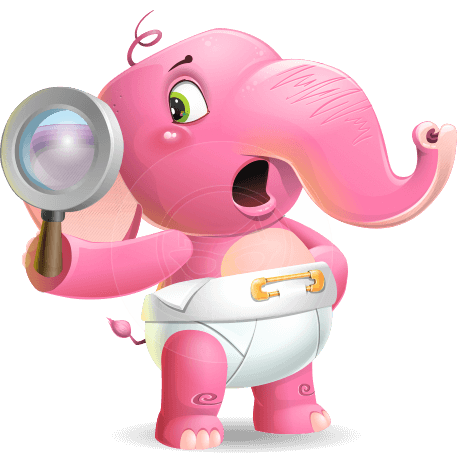 Baby Elephant Vector Cartoon Character