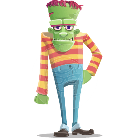 Halloween Zombie Cartoon Vector Character