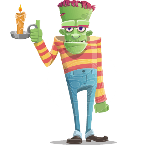 Halloween Zombie Cartoon Vector Character