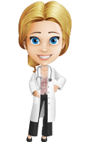 Blonde Female Doctor Cartoon Vector Character AKA Dana Physic-Care