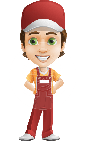 Cute Delivery Boy Cartoon Vector Character AKA Ethan On-time