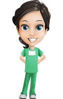 Female Surgeon Vector Cartoon Character AKA Manuela the Medical Intern