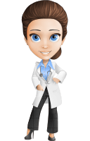 Female Physician Vector Cartoon Character AKA Dr. Janette Stilettos