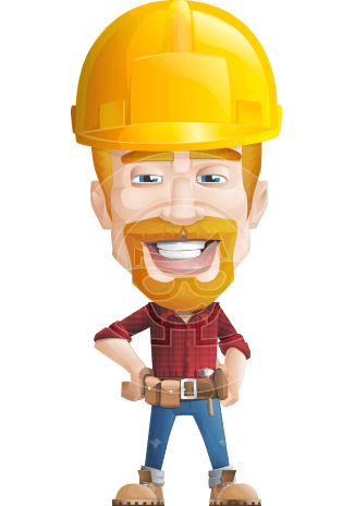 Construction Worker Vector Cartoon Character AKA Workman Mitchell