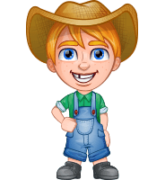 Little Farm Kid Cartoon Vector Character AKA Curtis the Farm’s Menace