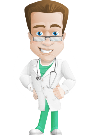 Expert Male Doctor Cartoon Vector Character AKA Isaac On-Appointment