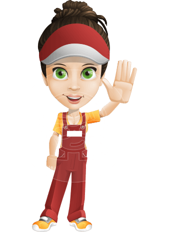 Courier Girl Cartoon Vector Character AKA Hailey the Jumpsuited