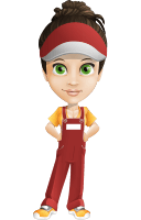 Courier Girl Cartoon Vector Character AKA Hailey the Jumpsuited