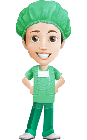 Surgeon Cartoon Vector Character AKA Dr. Henry Scalpel