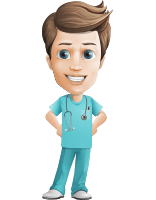 Young Doctor Cartoon Vector Character AKA Joshua Med Assistant
