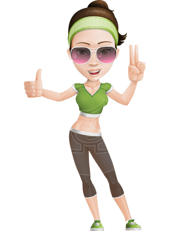 Fit Girl Cartoon Vector Character AKA Penny the Gym Instructor