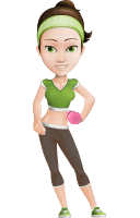 Fit Girl Cartoon Vector Character AKA Penny the Gym Instructor