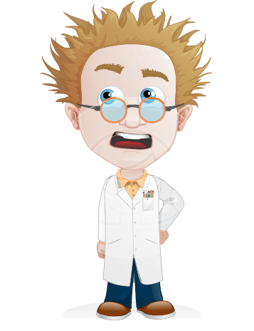 Simple Professor Cartoon Vector Character AKA Professor Smartenstein