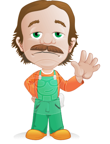 Builder Man Cartoon Vector Character AKA Marcelino Toolbox