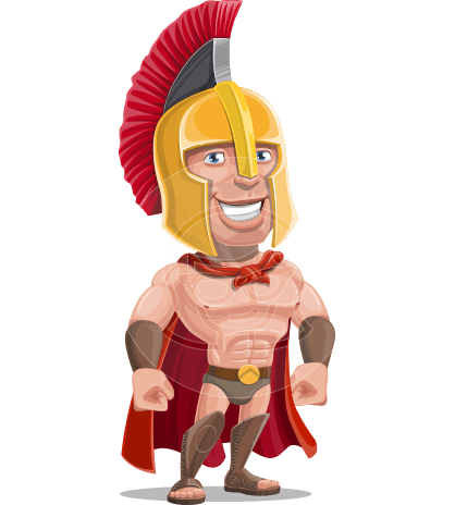 Spartan Warrior Cartoon Vector Character AKA Nikos