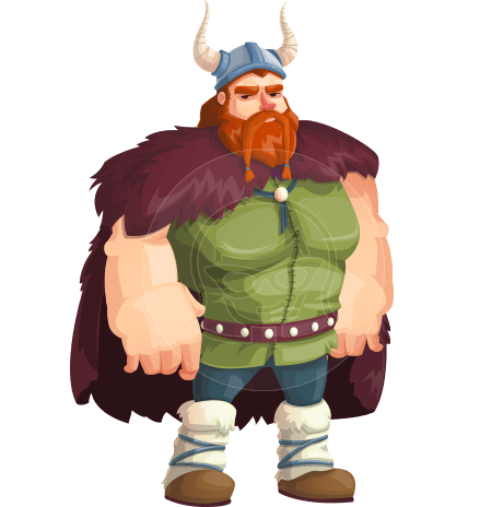 Viking Warrior Cartoon Vector Character AKA Bjorn Strong