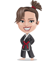 Karate Woman Cartoon Vector Character AKA Katya