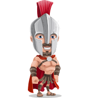 Spartan with Helmet Cartoon Vector Character AKA Spartos