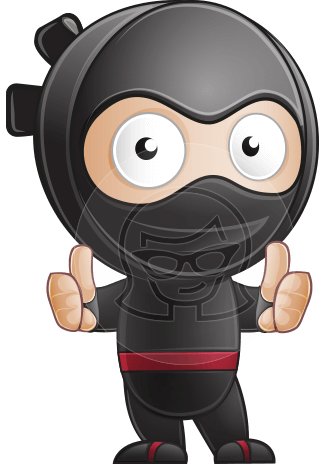 Cute Simple Style Ninja Cartoon Vector Character AKA Ami