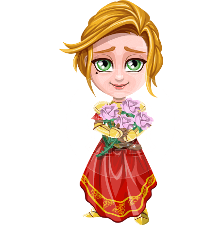 Blonde Princess Cartoon Vector Character AKA Lady Knightly