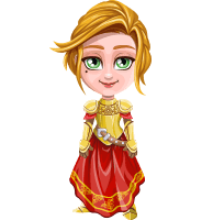 Blonde Princess Cartoon Vector Character AKA Lady Knightly