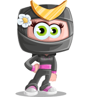 Japan Ninja Girl Cartoon Vector Character AKA Miho