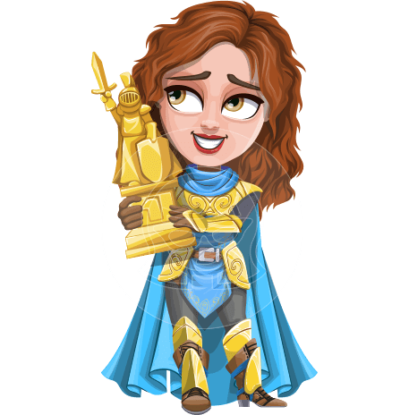 Warrior Princess Cartoon Vector Character AKA Lady Battlefield