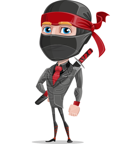 Business Ninja Cartoon Vector Character AKA Daikoku