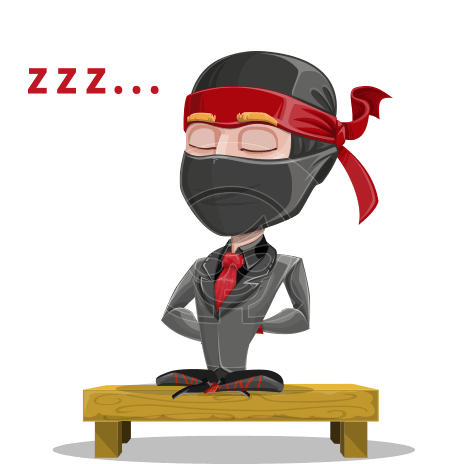 Business Ninja Cartoon Vector Character AKA Daikoku