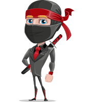 Business Ninja Cartoon Vector Character AKA Daikoku