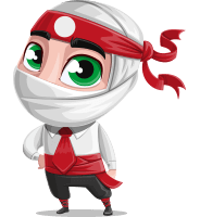 White Ninja with Business Clothes Vector Character Design AKA Yoshiro