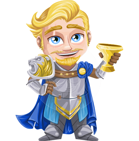 Knight with Armor Cartoon Vector Character AKA Dwight the Brave