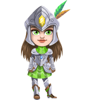 Female Knight with Helmet Cartoon Vector Character AKA Knightalia Beauty-Mark