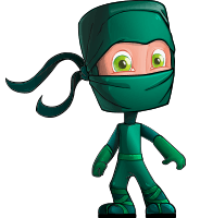 Green Ninja Cartoon Vector Character AKA Takumi