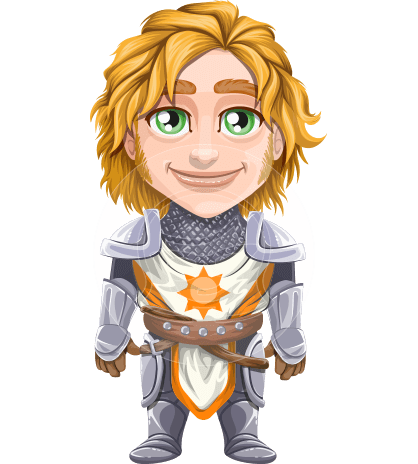 Blonde Prince with Armor Cartoon Vector Character AKA Edgar Medieval