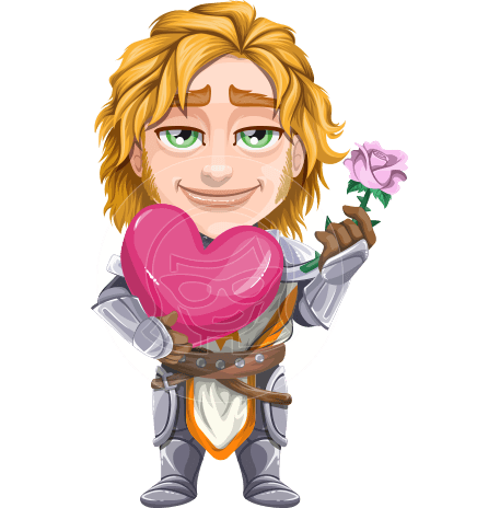 Blonde Prince with Armor Cartoon Vector Character AKA Edgar Medieval