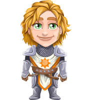 Blonde Prince with Armor Cartoon Vector Character AKA Edgar Medieval