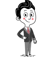 Hand Drawn Cartoon Vector Character AKA Mateo Suit-Up