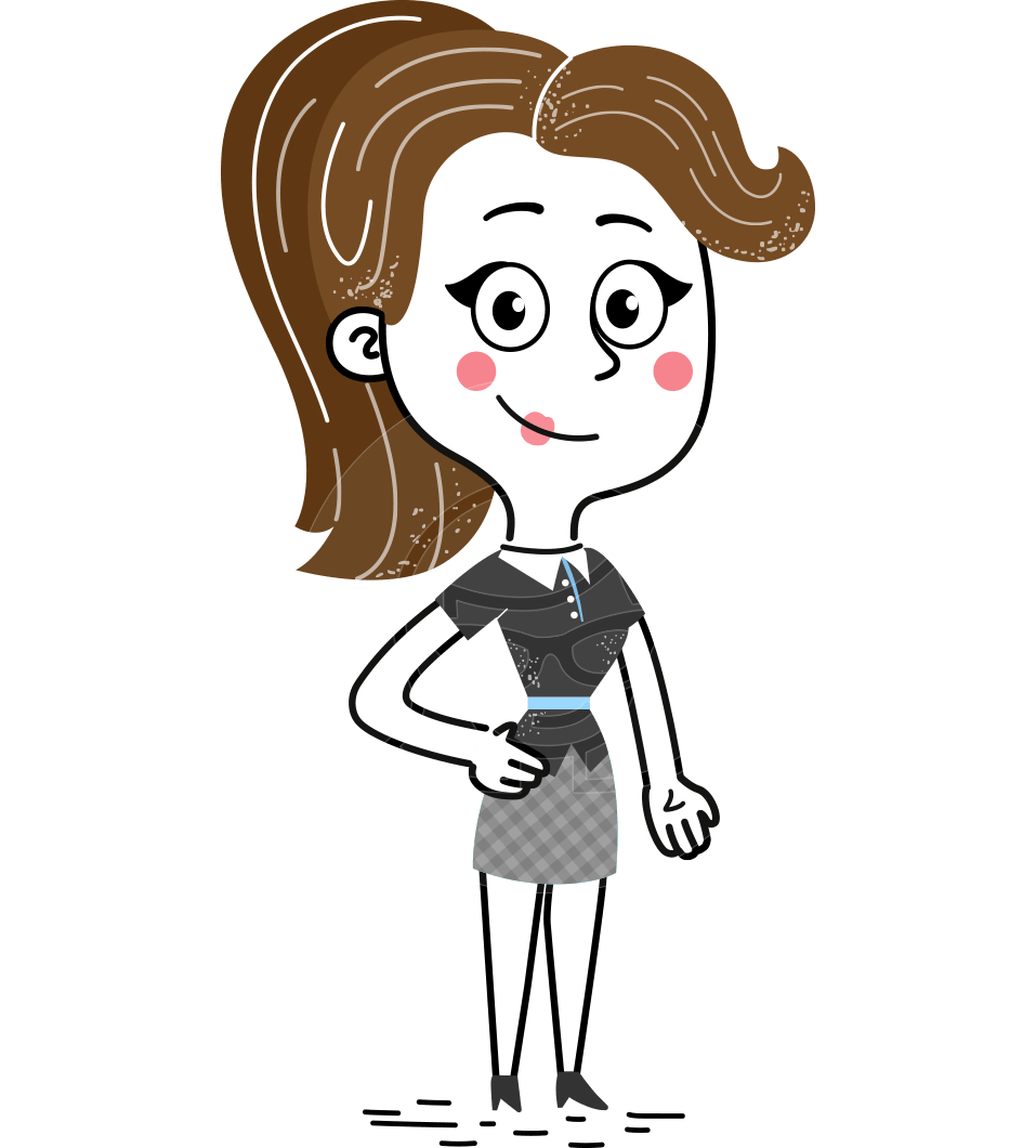 Hand Drawn Girl Cartoon Vector Character AKA Cynthia