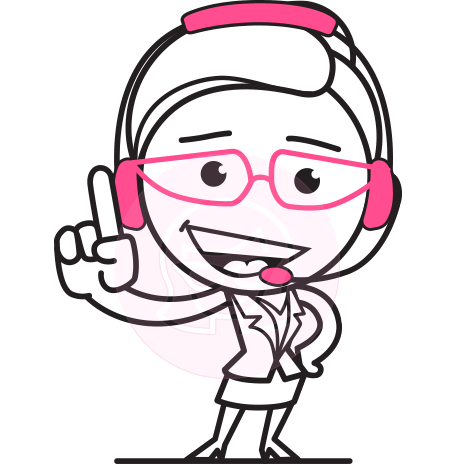 Black and White Office Woman Cartoon Vector Character AKA Drew