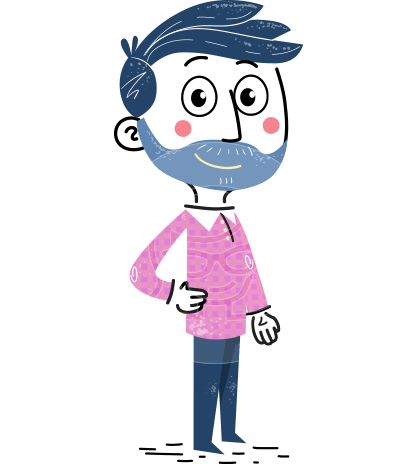 Flat Hand Drawn Man Cartoon Vector Character AKA Jonathan