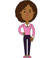 Minimalistic African American Girl Vector Character Design AKA Liana