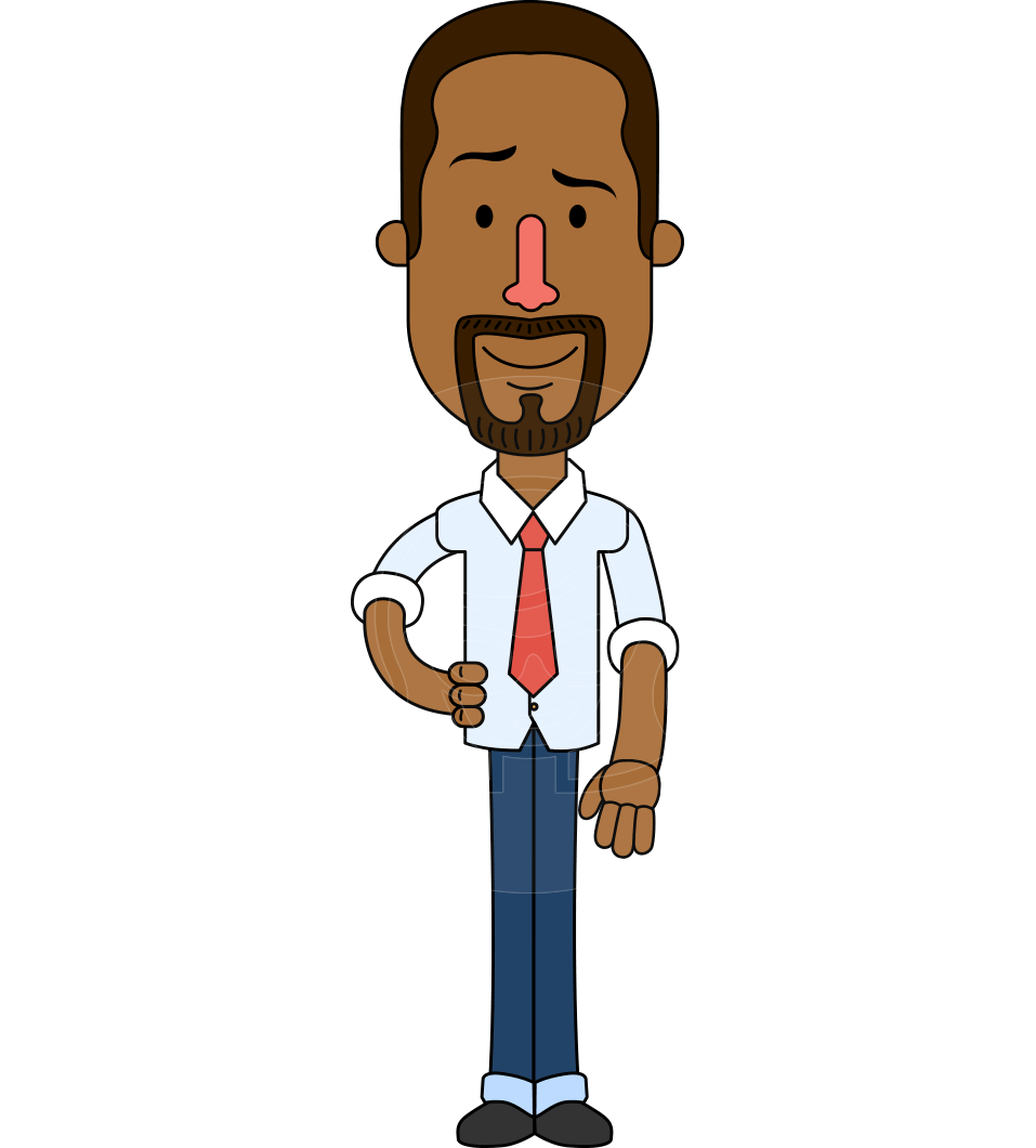 Geometry African American Man Vector Character Design AKA Zachary