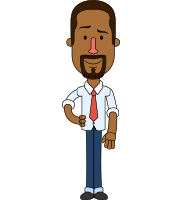 Geometry African American Man Vector Character Design AKA Zachary