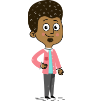 Flat Hand Drawn African American Man Cartoon Vector Character AKA Christopher