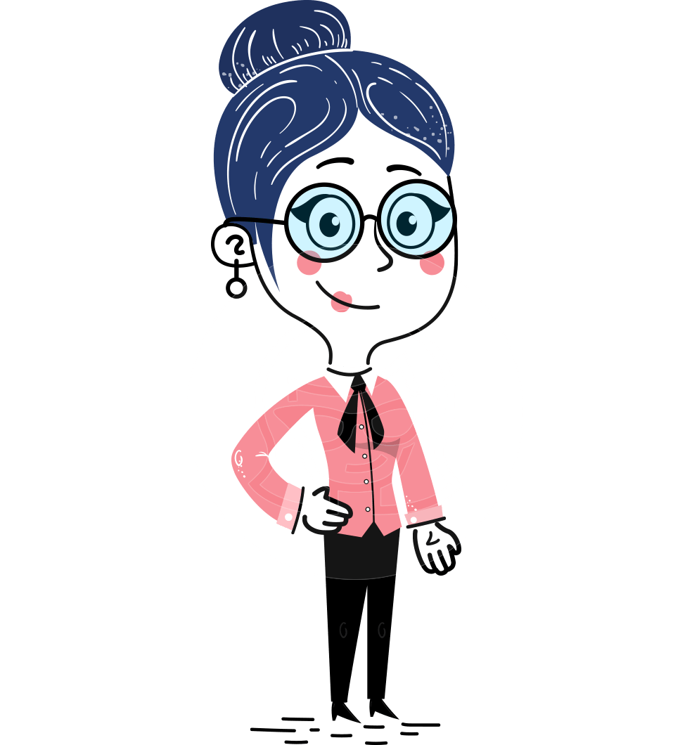 Hand Drawn Illustration of Flat Businesswoman Character AKA Carla