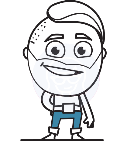Black and White Hipster Cartoon Vector Character AKA Cade