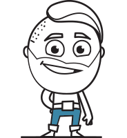 Black and White Hipster Cartoon Vector Character AKA Cade