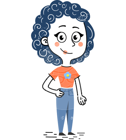 Flat Hand Drawn Casual Girl Vector Character AKA Cassidy