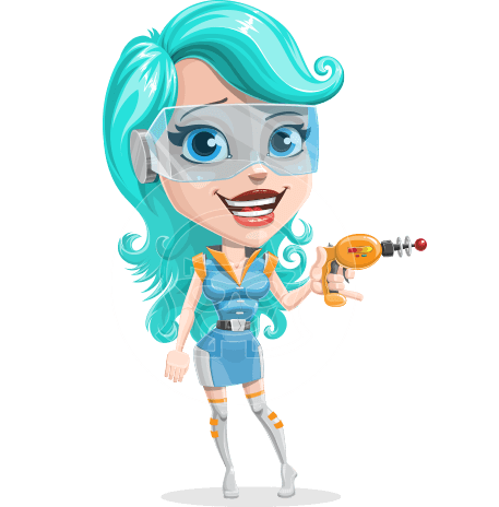 Smart Technology Future Girl Cartoon Vector Character AKA Neonna